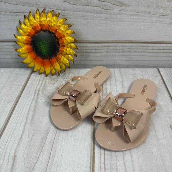 Mini Melissa Girls Harmonic‎ Sweet Bow Sandals 1Y - Picture 1 of 5